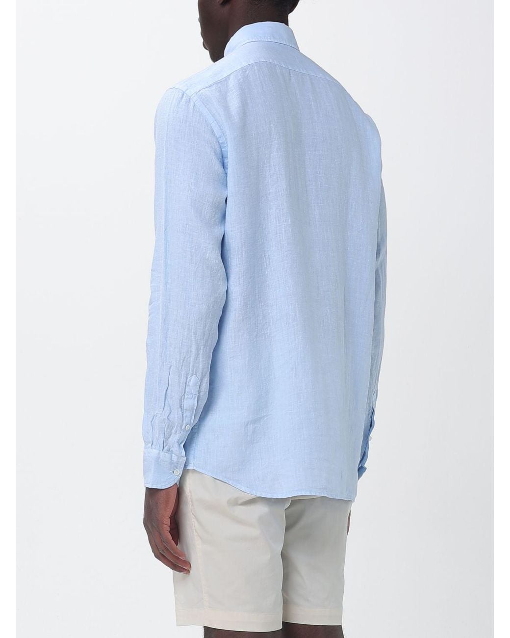 Brooksfield Blue Casual Linen Shirt for men
