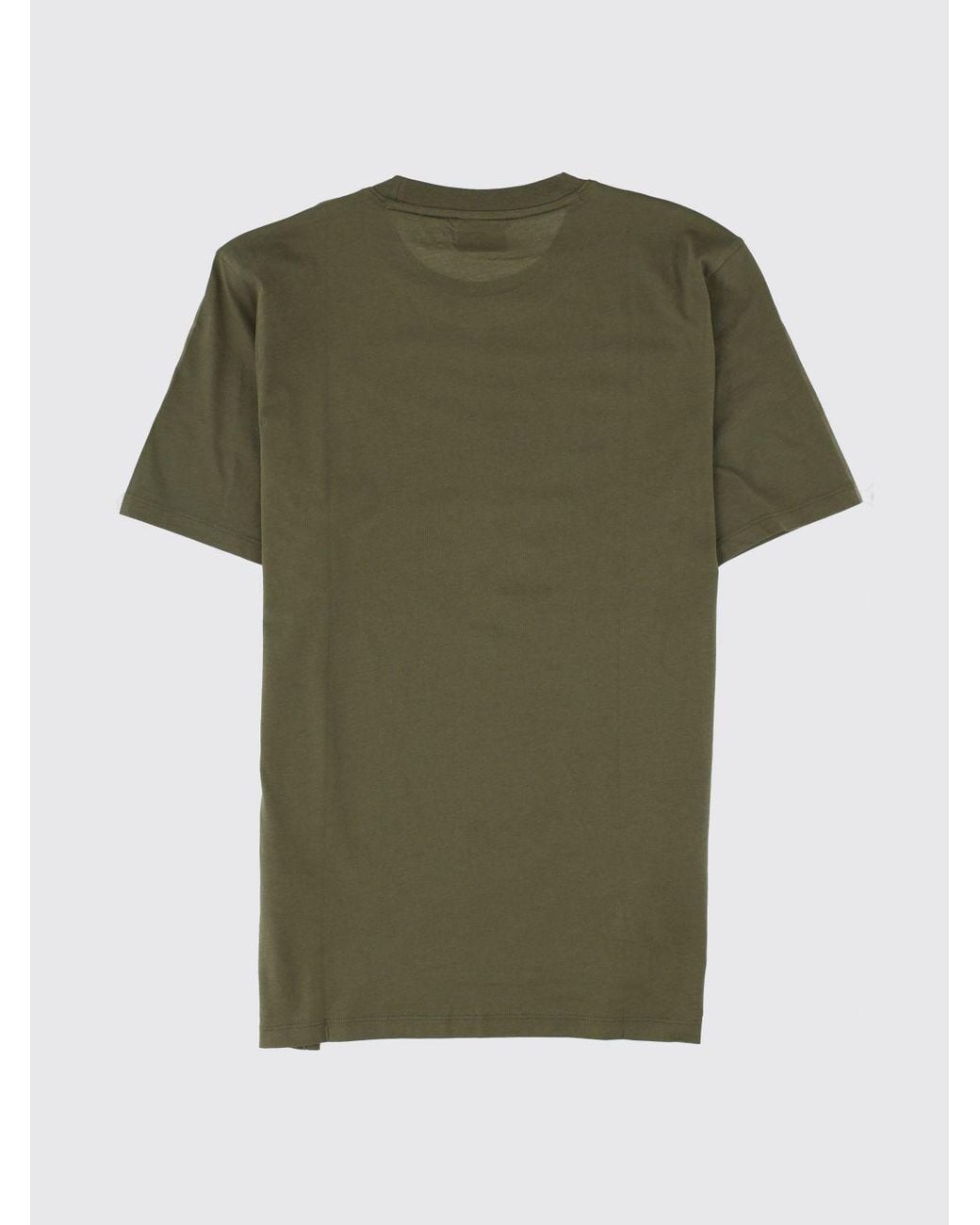 HUGO Green Crewneck Cotton T-Shirt With Contrasting Logo for men