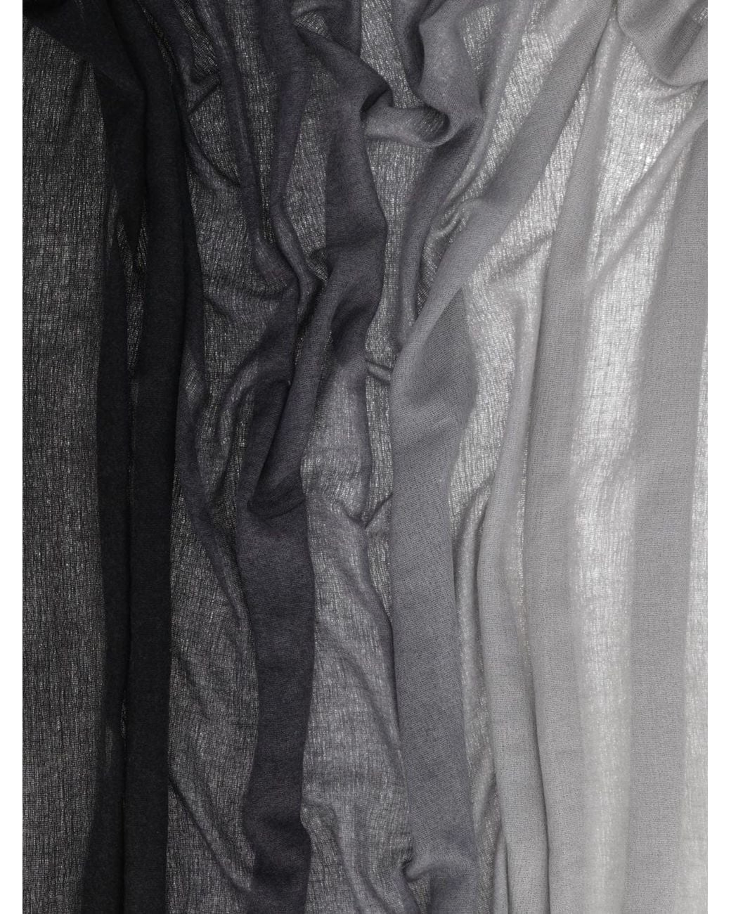 Faliero Sarti Black Cashmere And Silk Scarf With Bicolour Abstract Pattern