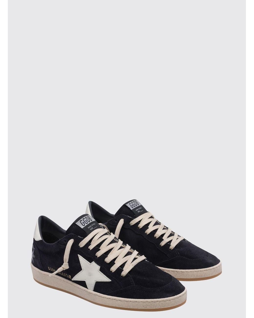 Golden Goose Deluxe Brand Black Ball Star Leather And Suede Sneakers With Contrasting Logo for men