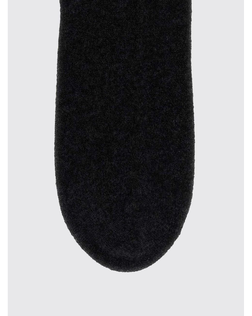Gallo Black Calf-High Stretch Cashmere-Blend Socks With Contrast Logo for men