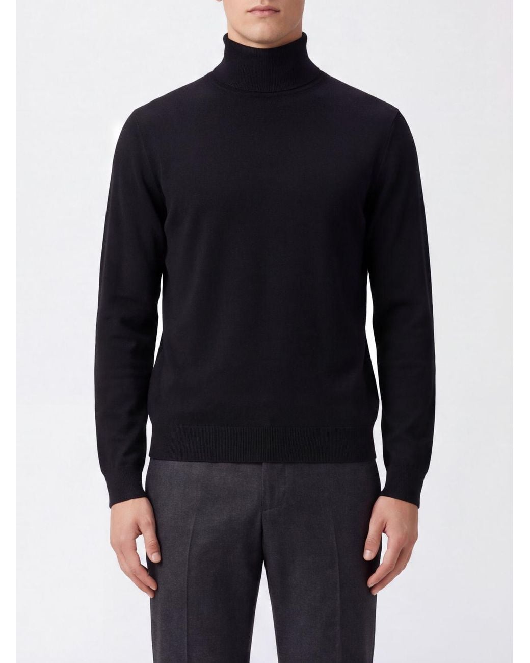 Zanone Blue Long-Sleeved Turtleneck Jumper for men