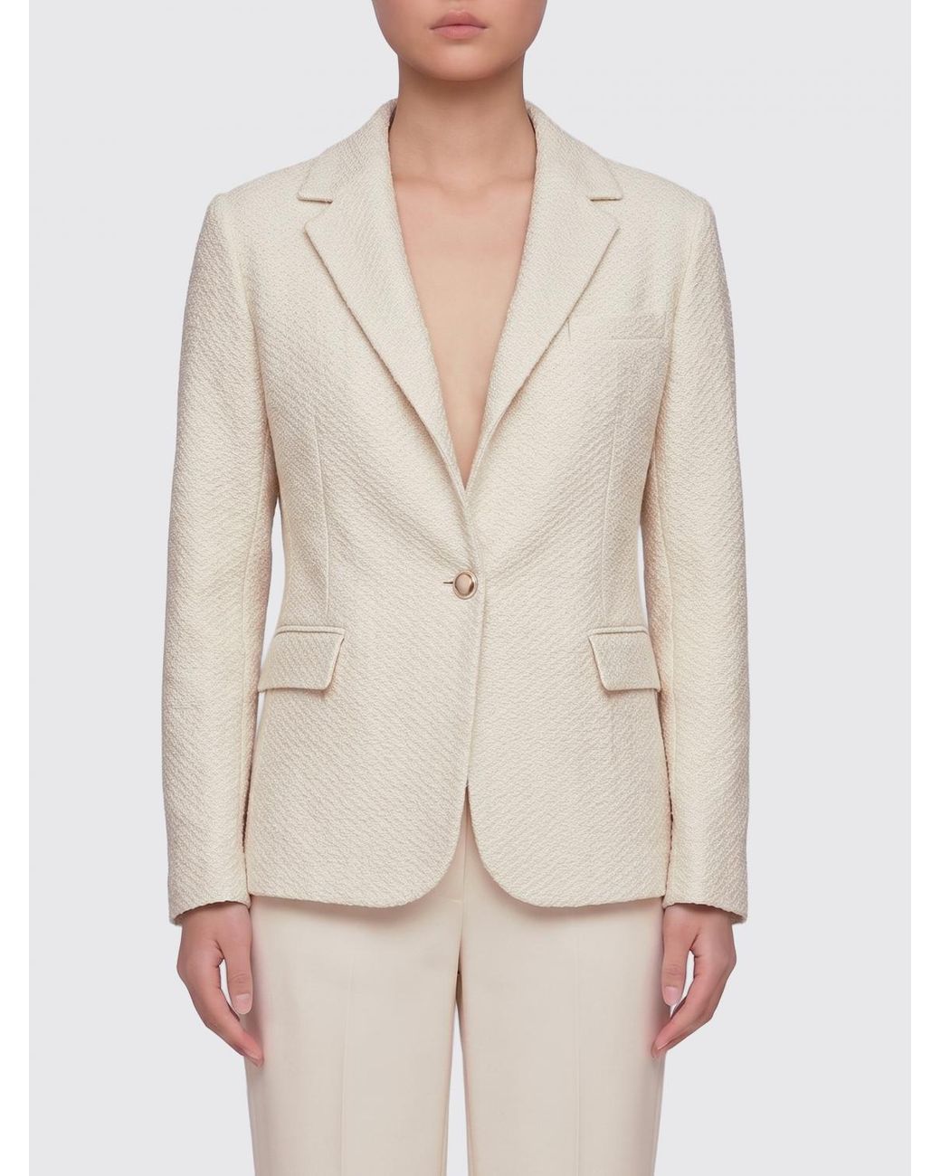 Circolo 1901 Natural Single Breasted Cotton Blazer