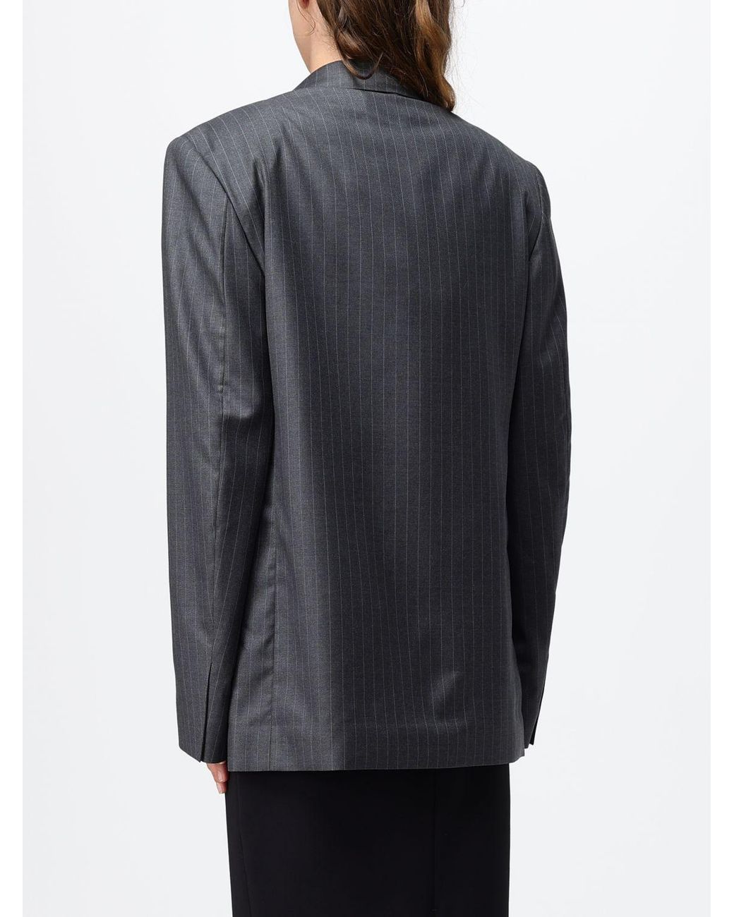 Gucci Gray Pinstripe Wool Single-Breasted Blazer With Peak Lapels
