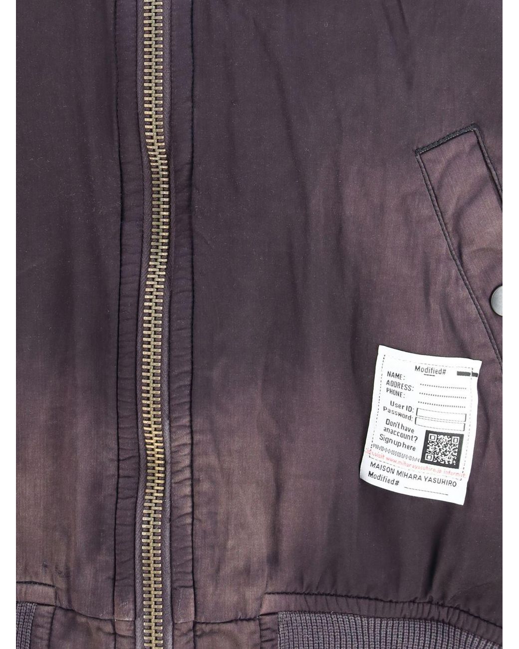 Maison Mihara Yasuhiro Purple Cotton Bomber Jacket for men