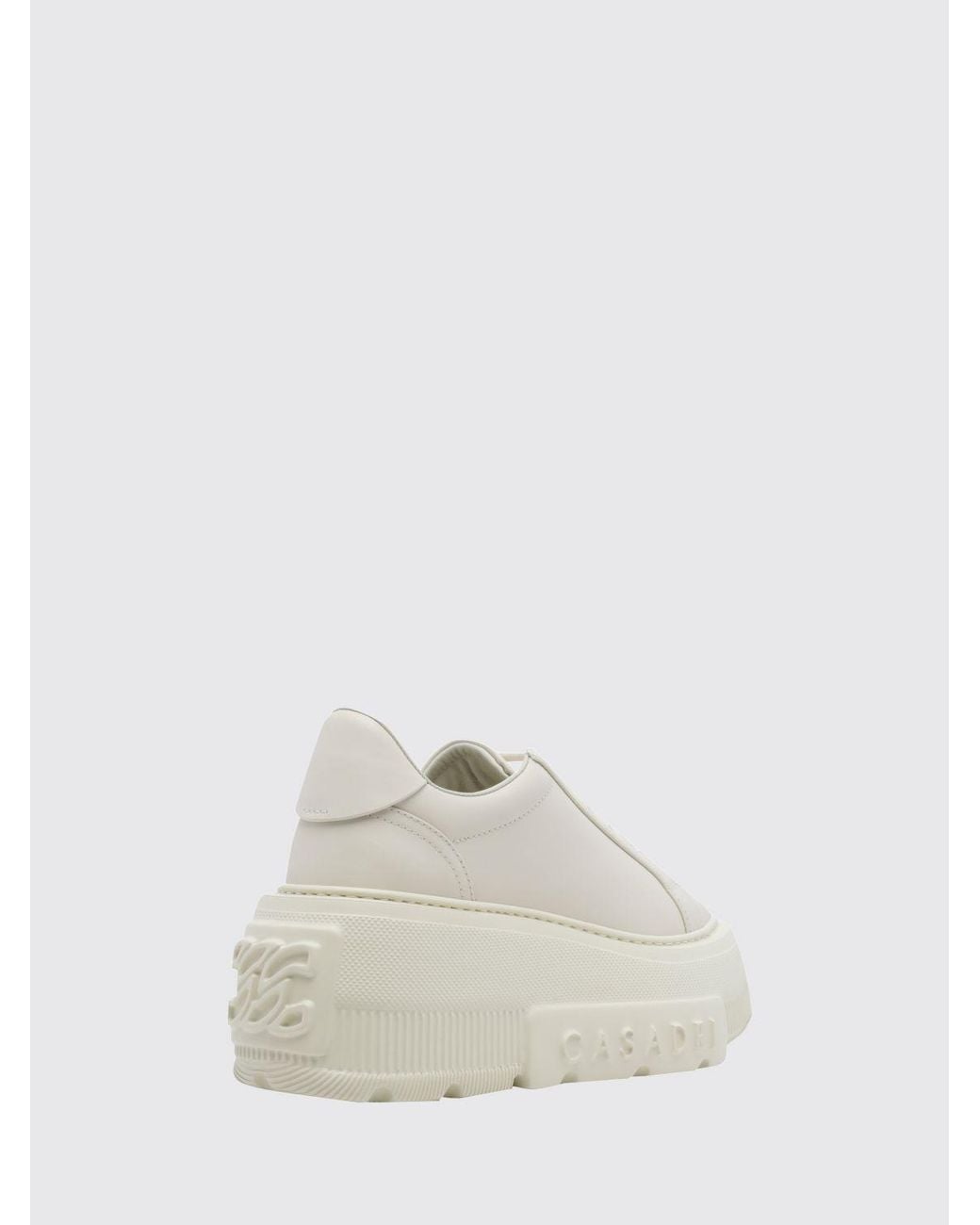 Casadei White Nexus Smooth Leather Platform Wedge Sneakers