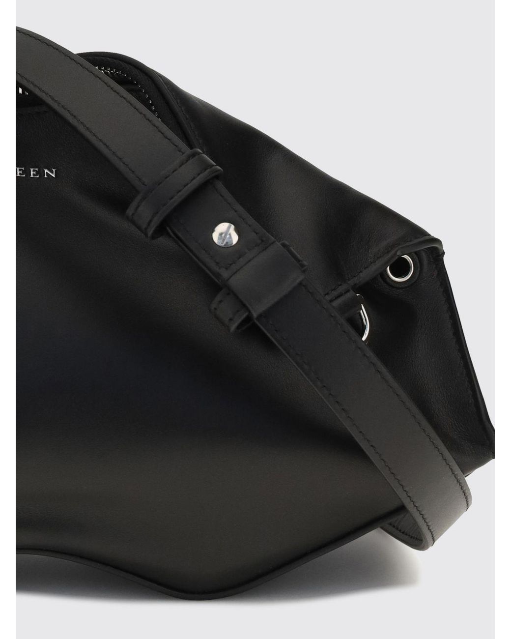 McQueen Black Manta Asymmetrical Clutch