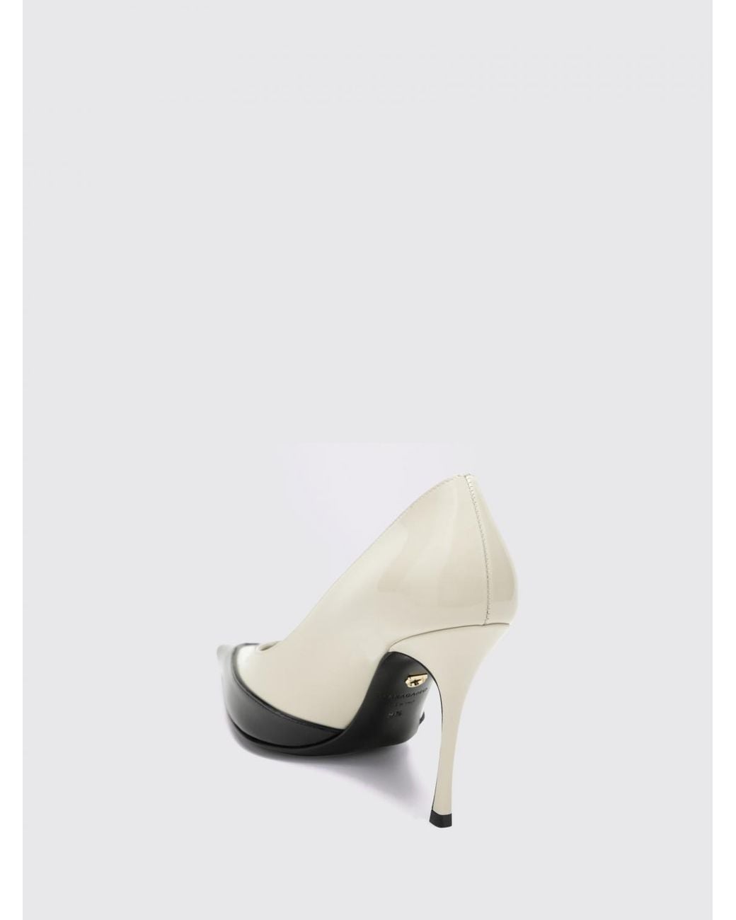 Ferragamo White Bicolour Patent Leather Court Shoes With Tapered Toe And High Heel