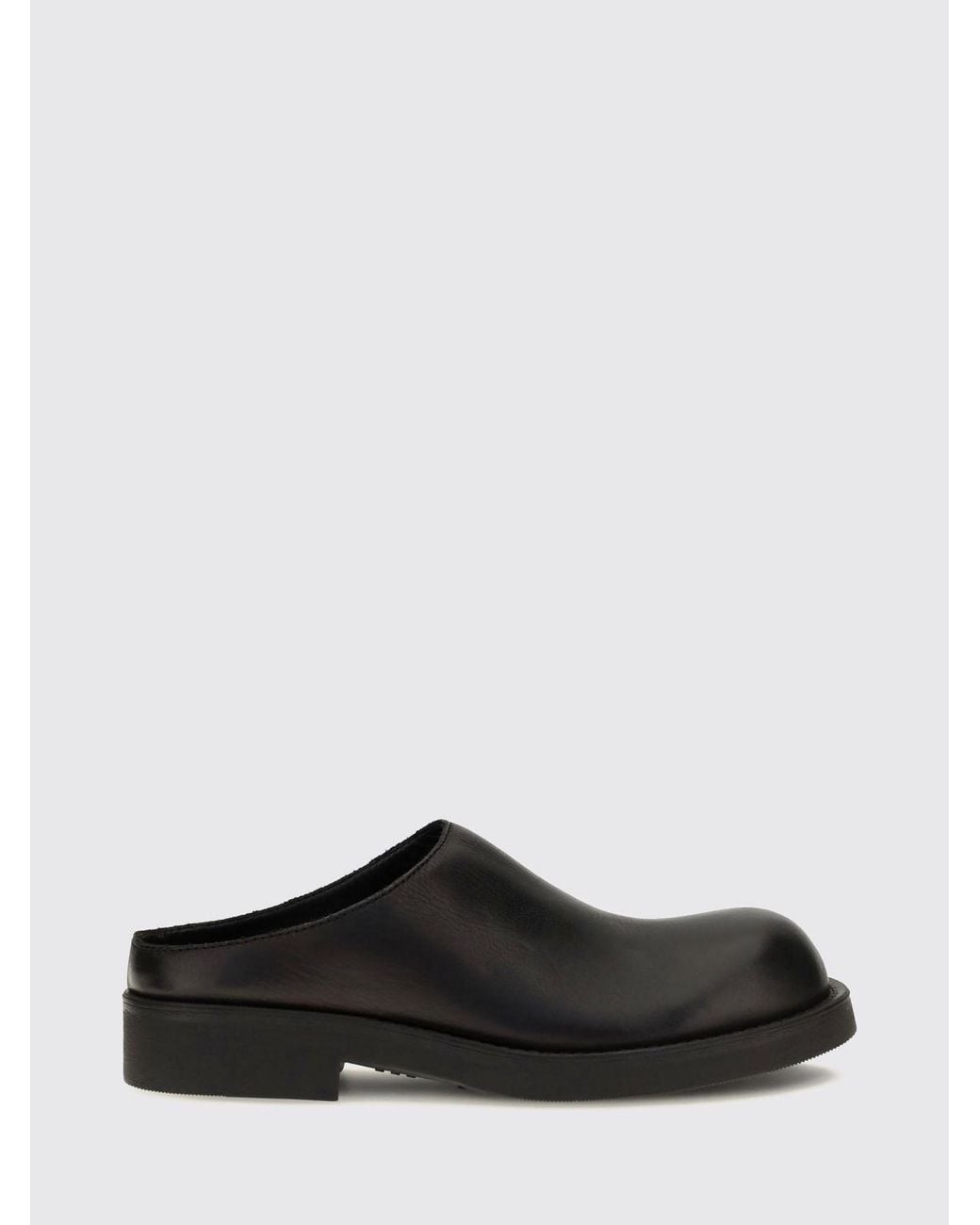 MM6 by Maison Margiela White Low-Heeled Smooth Calfskin Mules With A Round Toe