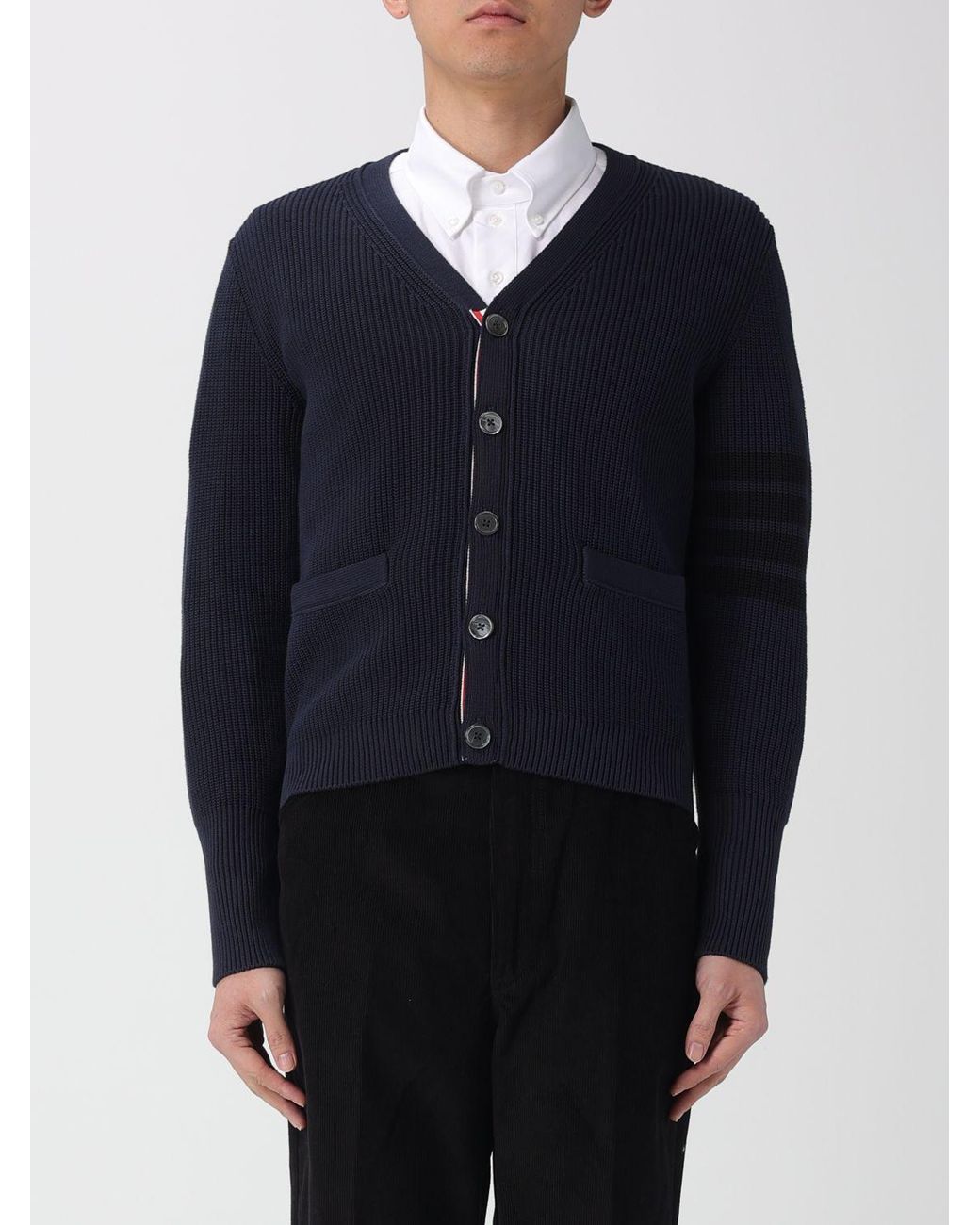 Thom Browne Blue Cotton Cardigan for men