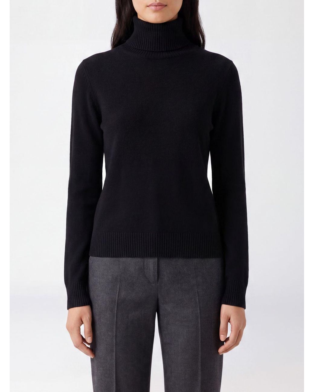Roberto Collina Blue Slim Fit Cashmere And Silk Blend Turtleneck Jumper