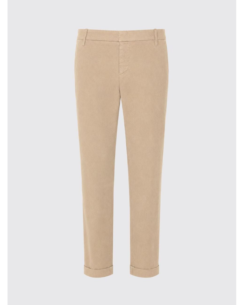 Dondup Natural Gaubert Slim Fit Corduroy Chino Pants With Turn-Up Hem for men