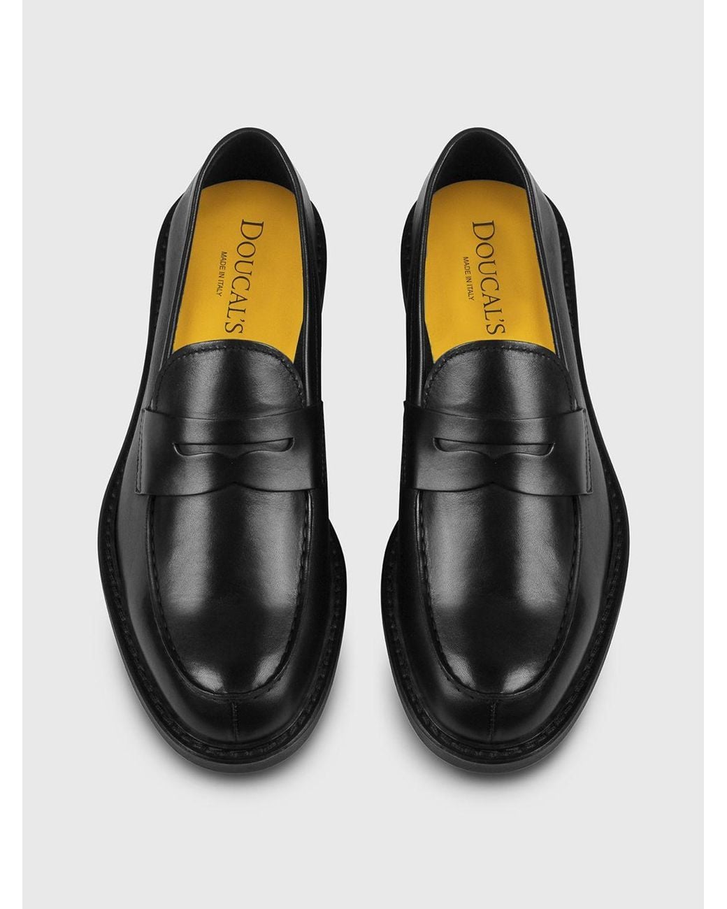 Doucal's White Leather Loafers for men