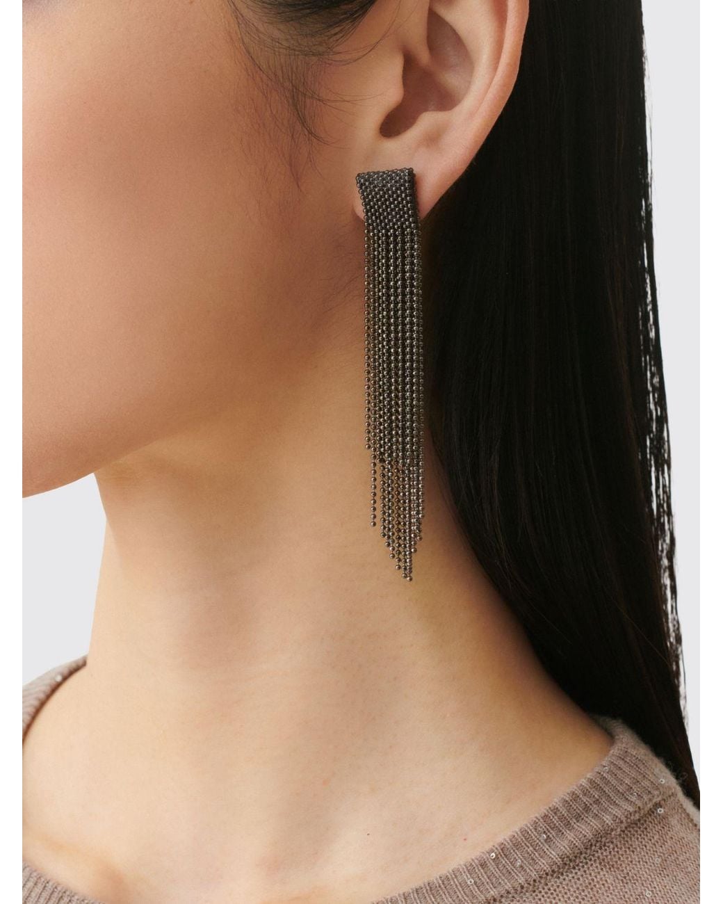 Fabiana Filippi Pink Two-Colour Nickel-Free Brass Pendant Earrings
