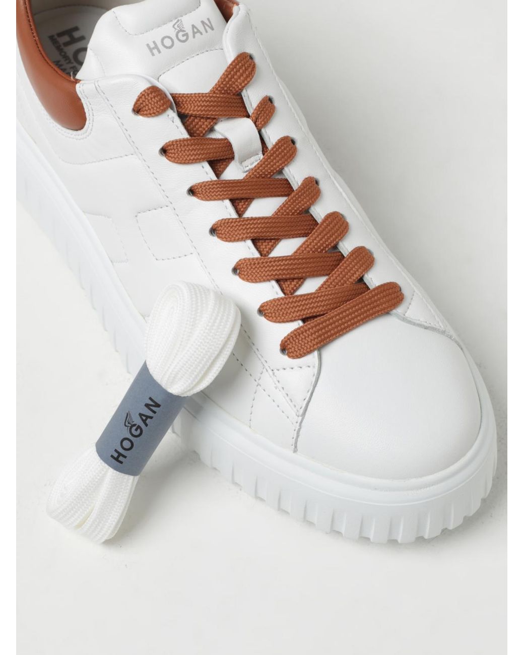 Hogan H-Stripes Leder-Sneakers in Natural für Herren