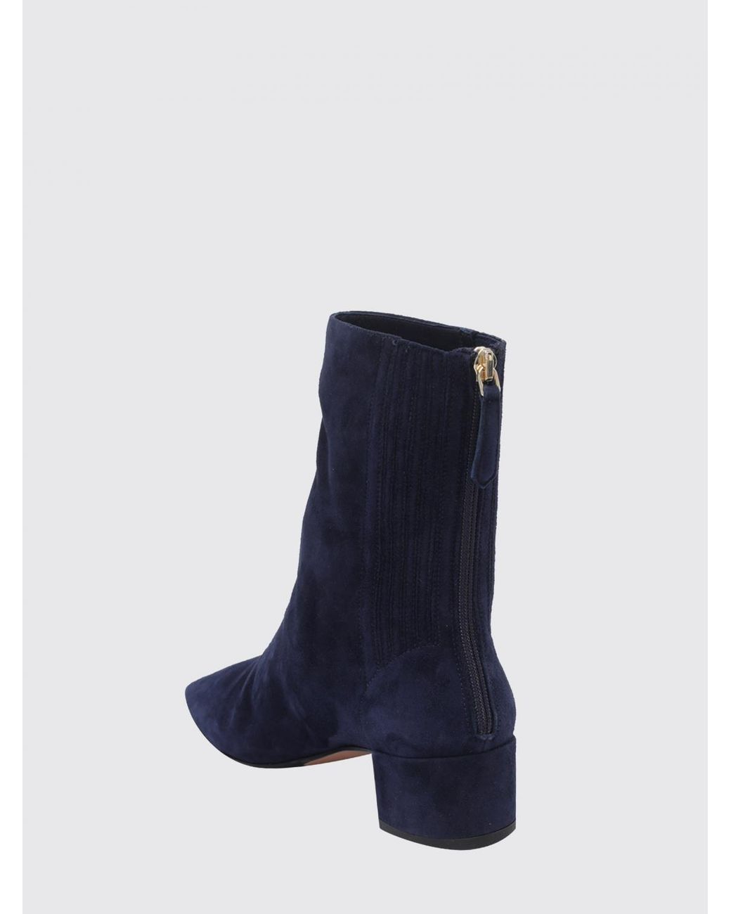 Aquazzura Blue Saint Honorè Suede Chelsea Boots With A Tapered Toe