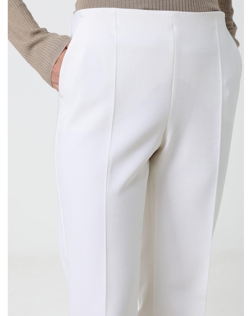 Max Mara White High-Waisted Skinny Trousers
