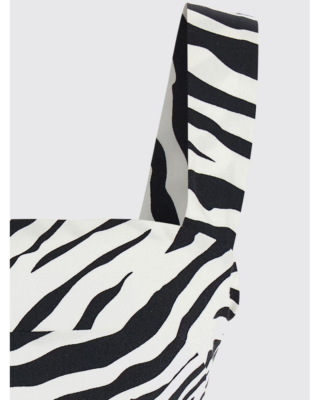 Dolce & Gabbana Black Dolce &Amp Gabbana Zebra-Print Stretch-Cotton Cropped Top