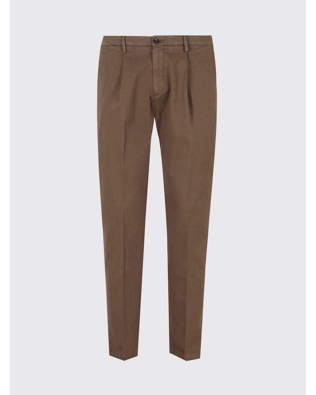 Briglia 1949 Brown Tiberio Slim Fit Cotton Blend Tailored Trousers for men
