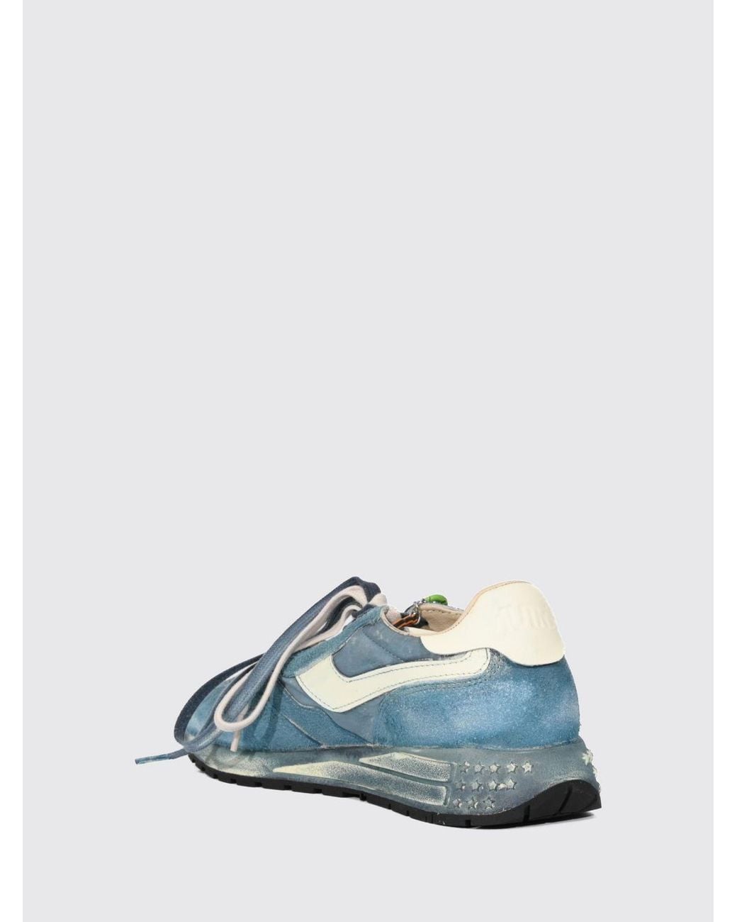 Autry Blue Reelwind Super Vintage Suede And Mesh Sneakers for men