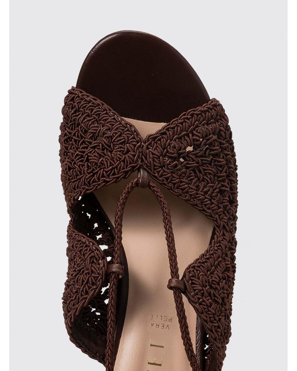 Twinset Brown Crochet Polyester Sandal