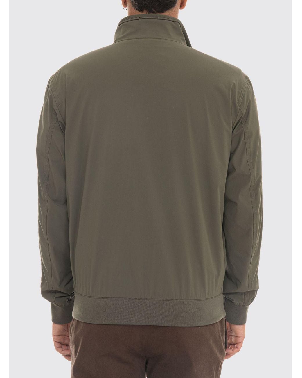Boss Gray Water-Repellent Softshell Windbreaker Jacket With A High Neck for men