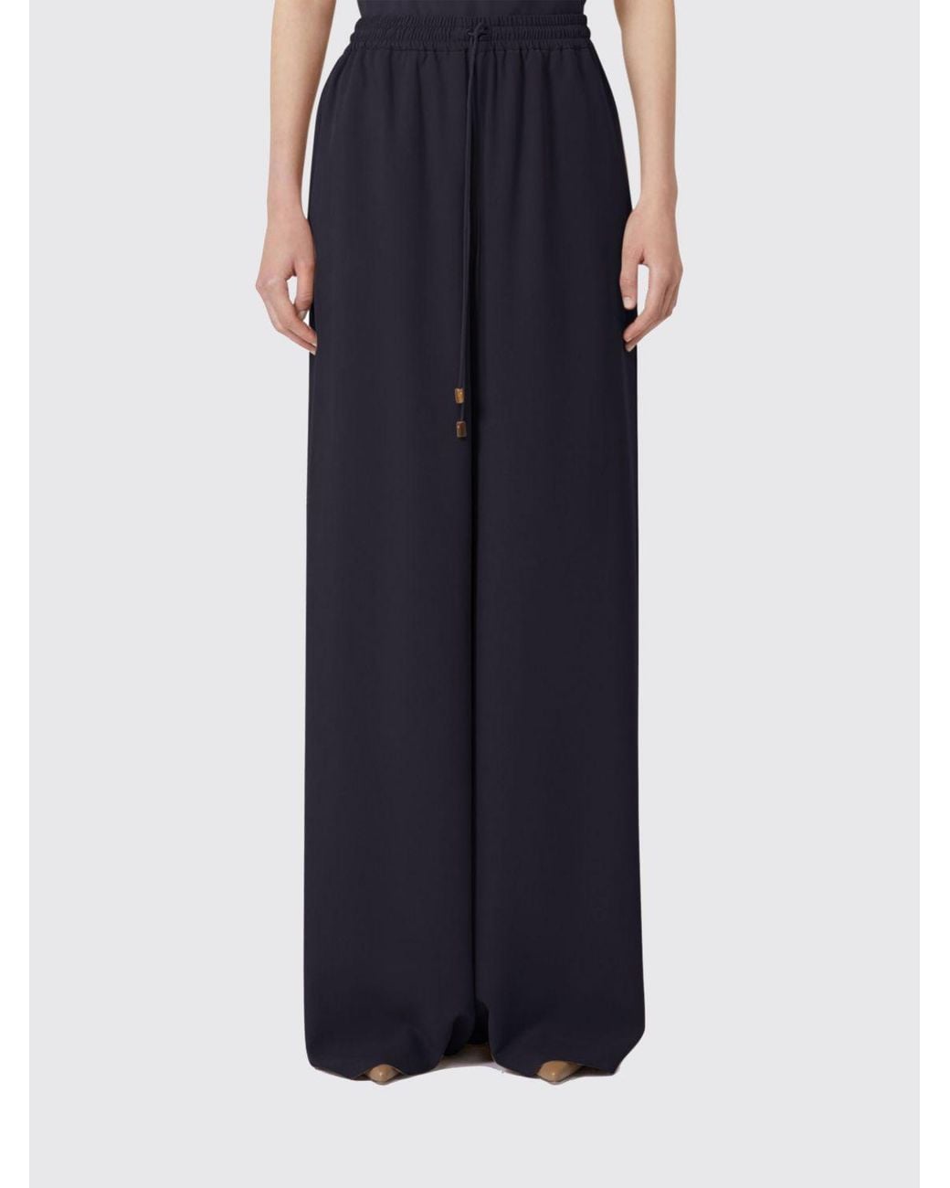 Max Mara Blue Silk Jogging Trousers