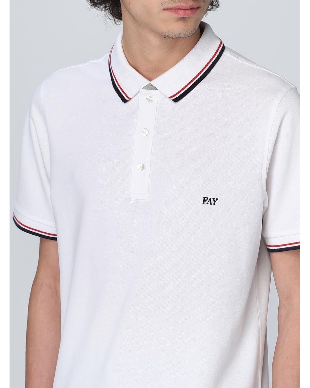 Polo Hombre Fay de hombre de color White