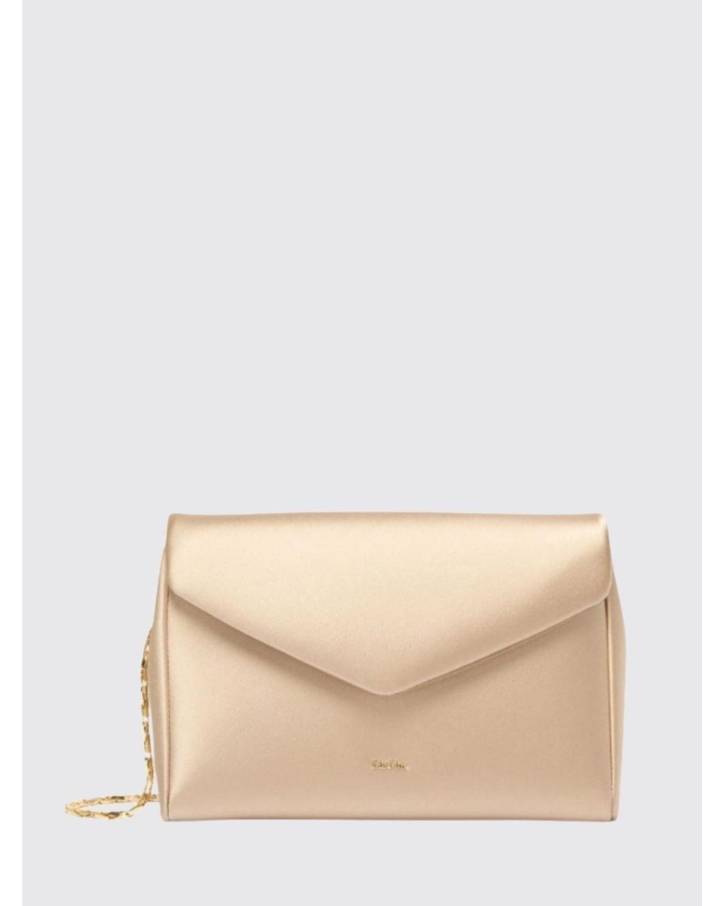 Max Mara Natural Satin Clutch Bag