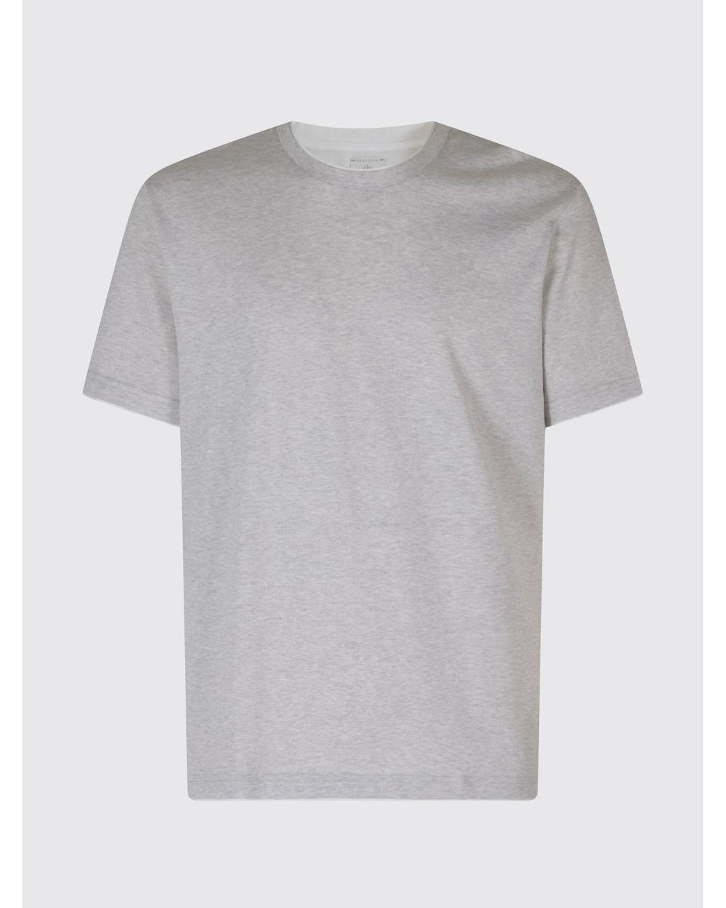 Eleventy Gray Basic Design Short-Sleeve Cotton Crew-Neck T-Shirt for men