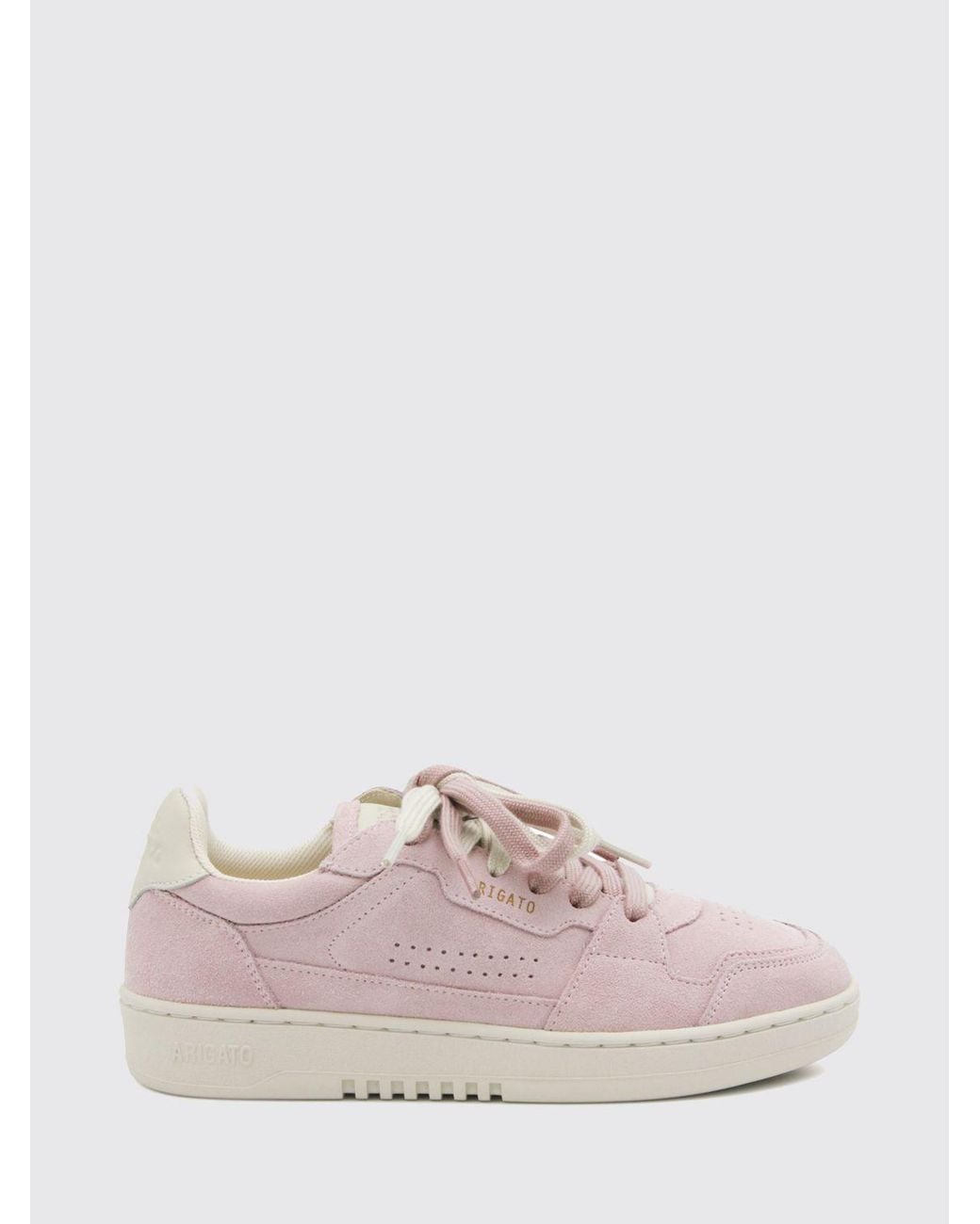Axel Arigato Pink Dice Lo Low Top Suede Leather Sneakers With Perforated Toe