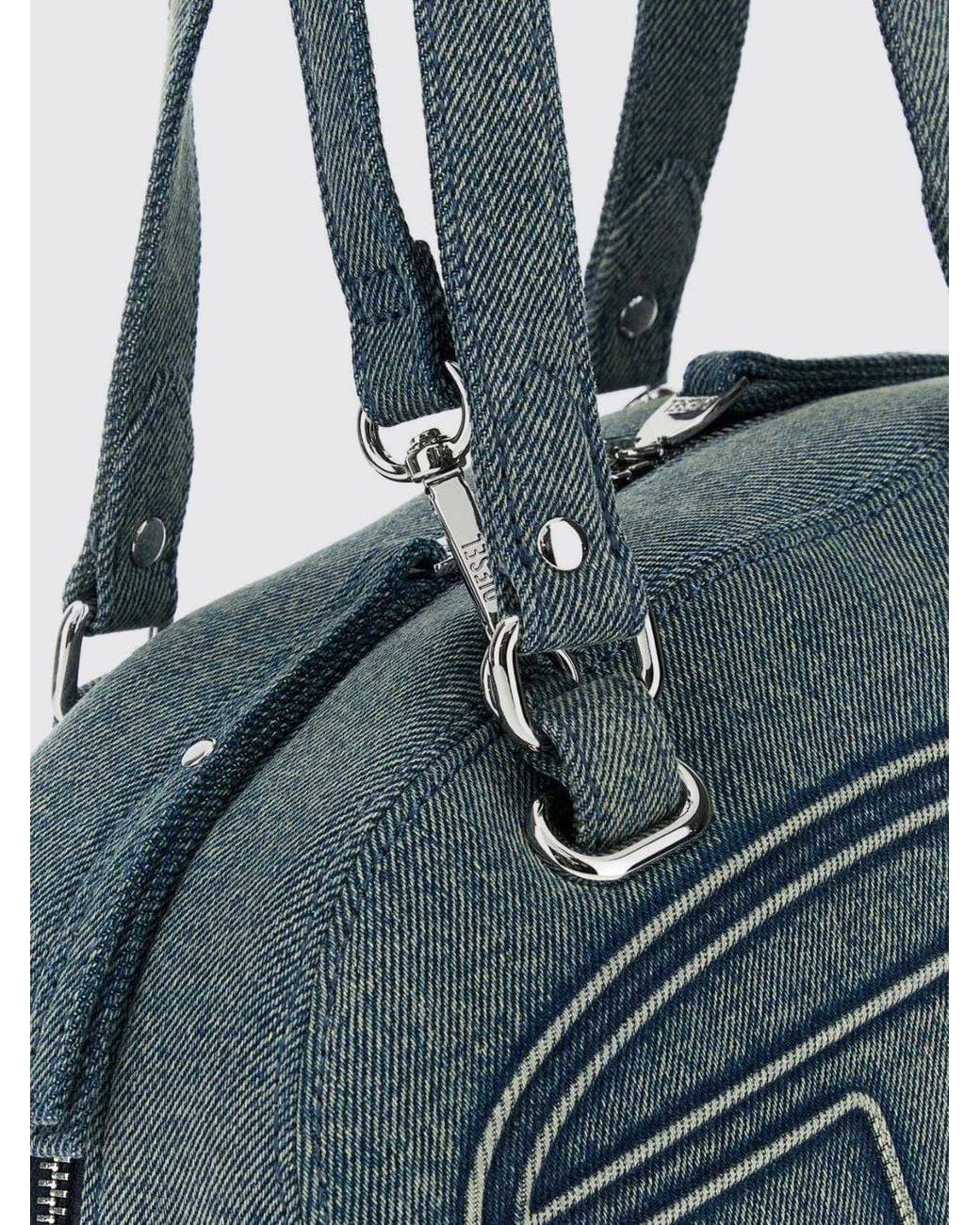 DIESEL Blue 1Dr Dome Monogram Denim Shoulder Bag With Oval D Logo