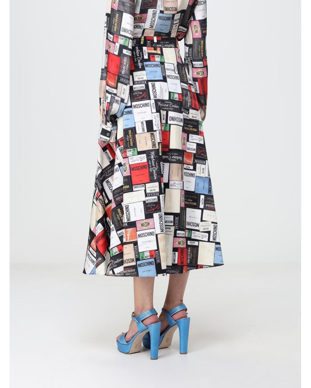 Moschino Couture White High-Waisted A-Line Midi Skirt