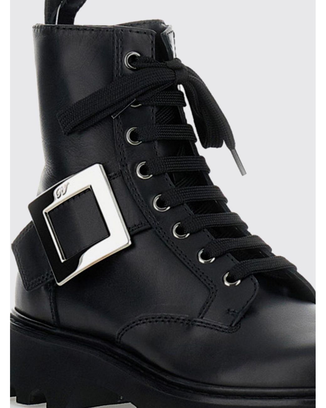 Roger Vivier Black Flat Ankle Boots