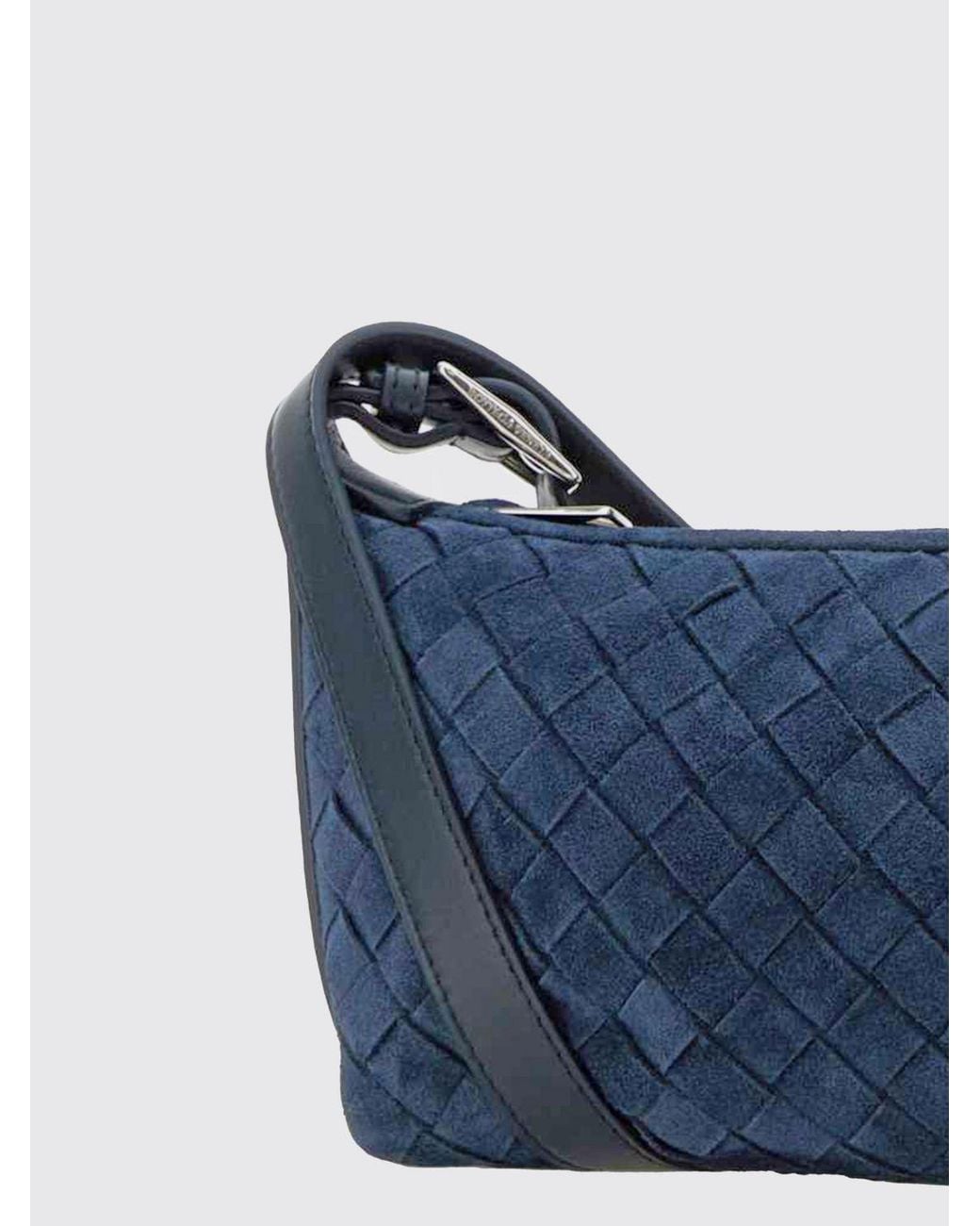 Bottega Veneta Blue Traveler Woven Suede Bag for men