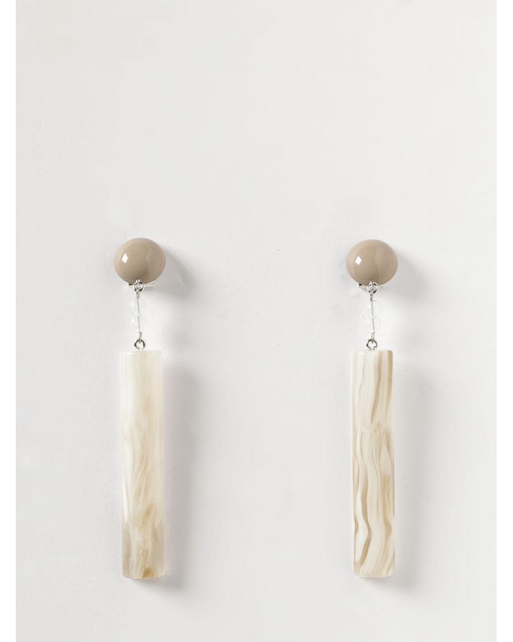 Emporio Armani White Marbled Resin Earrings