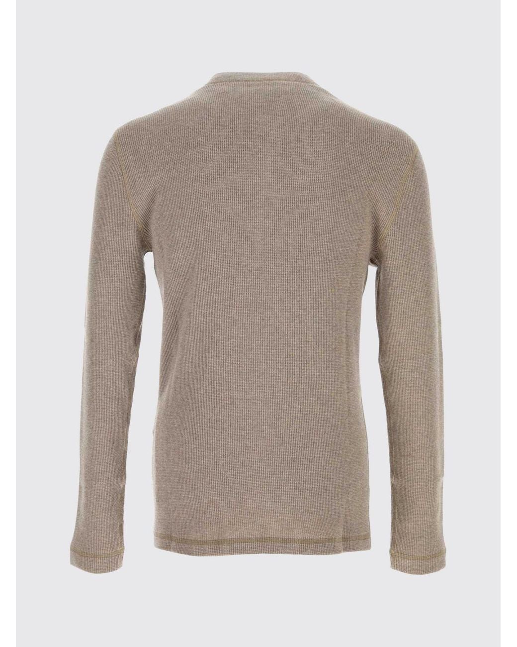Brunello Cucinelli Blue Long-Sleeved Cotton And Cashmere Henley Shirt for men