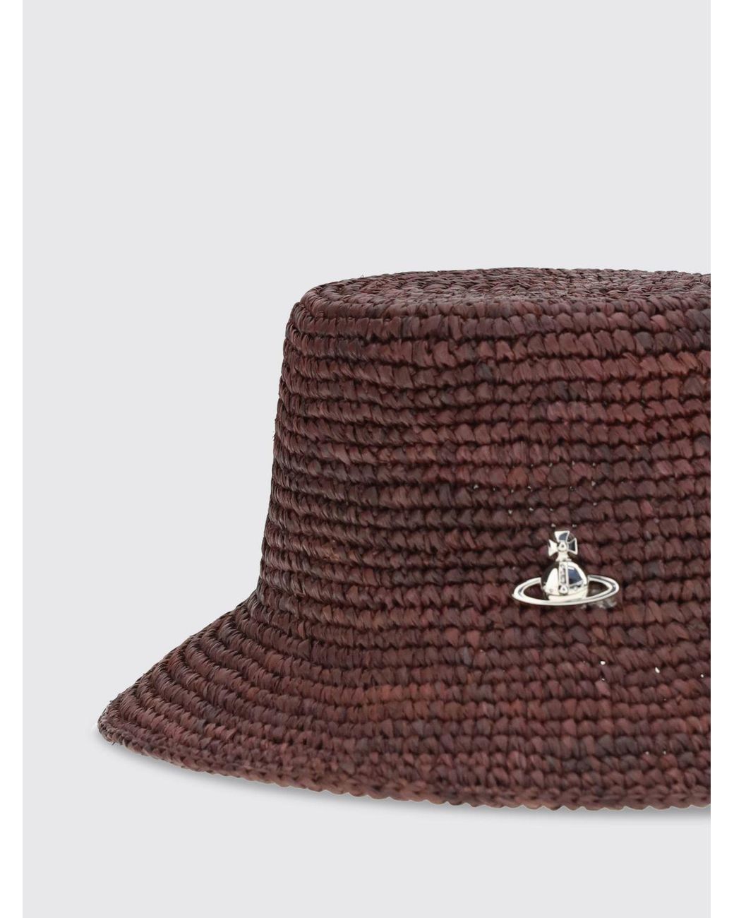 Vivienne Westwood Brown Orb Straw Hat