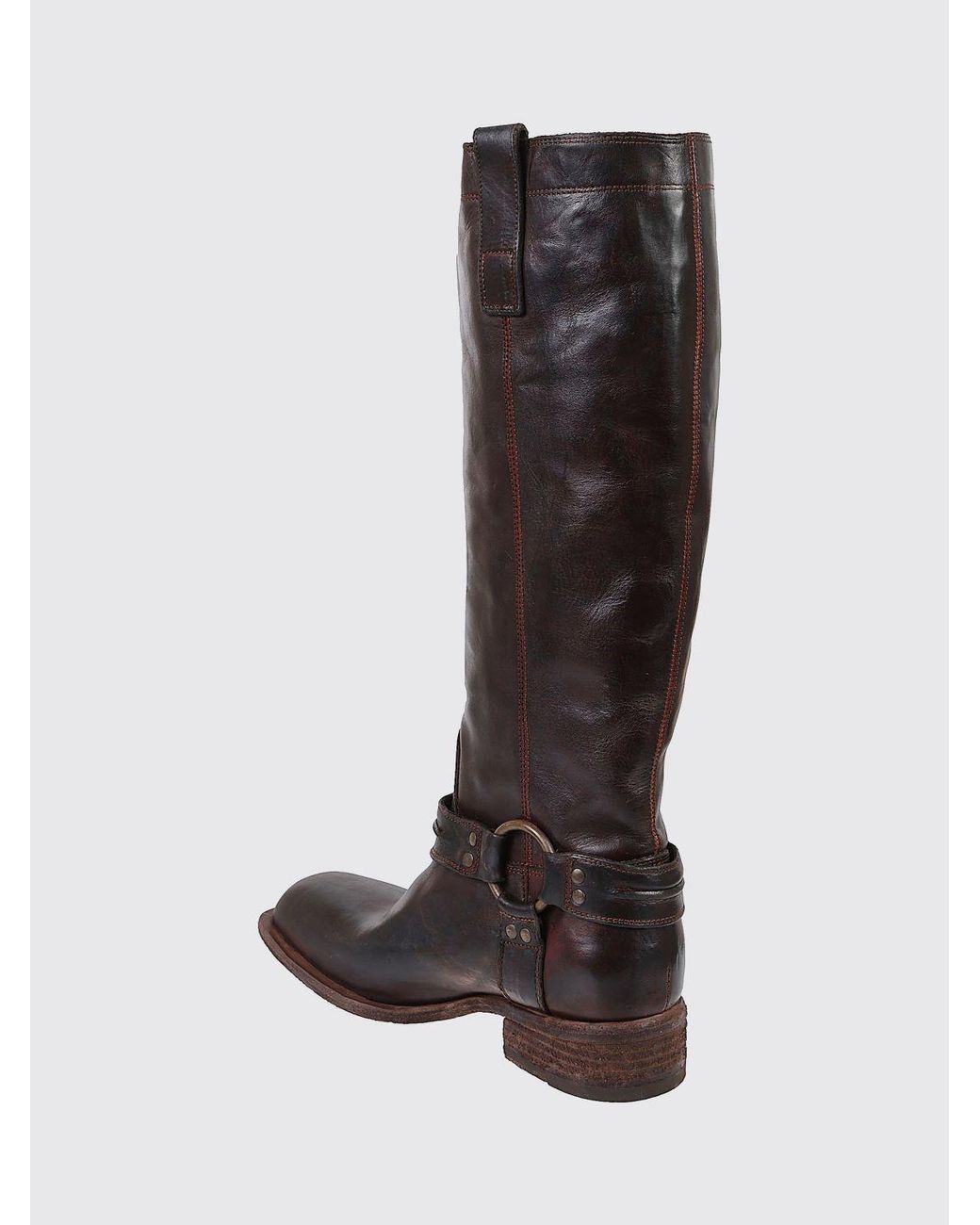 Fauzian Jeunesse Black Knee-High Leather Biker Boots With A Square Toe