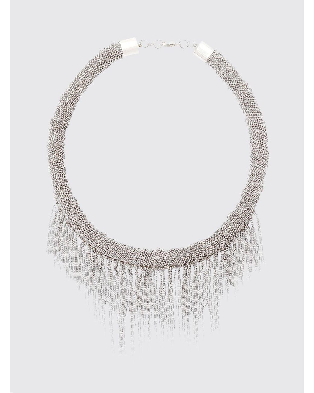 Fabiana Filippi White Nickel-Free Multi-Strand Brass Choker Necklace