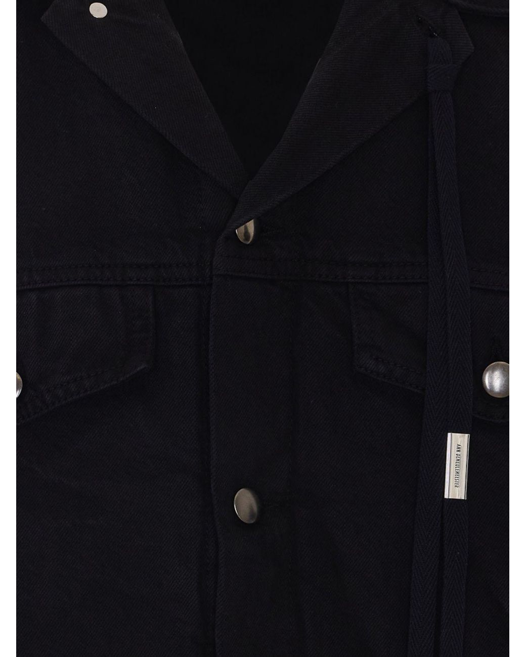 Ann Demeulemeester Blue Cotton Denim Jacket With Cuban Collar for men
