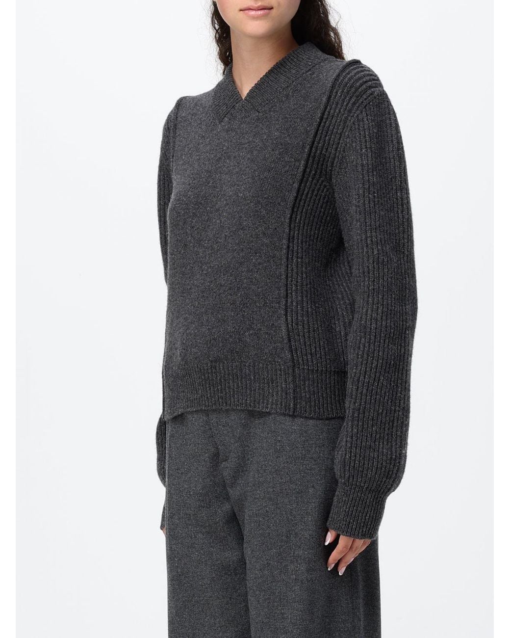 Marni Gray V-Neck Relaxed Fit Sweater