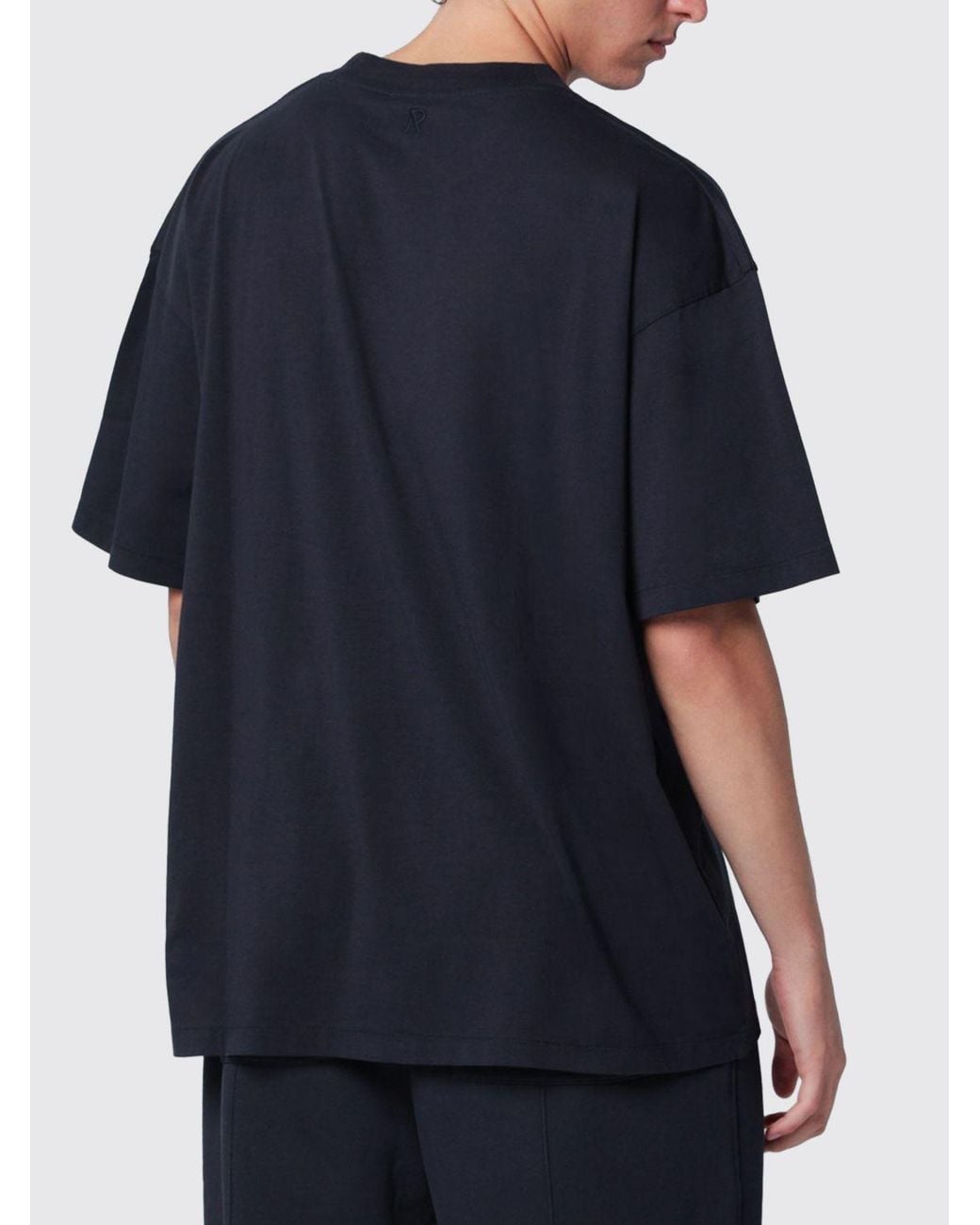 Represent Black Short-Sleeved Crewneck Cotton T-Shirt for men
