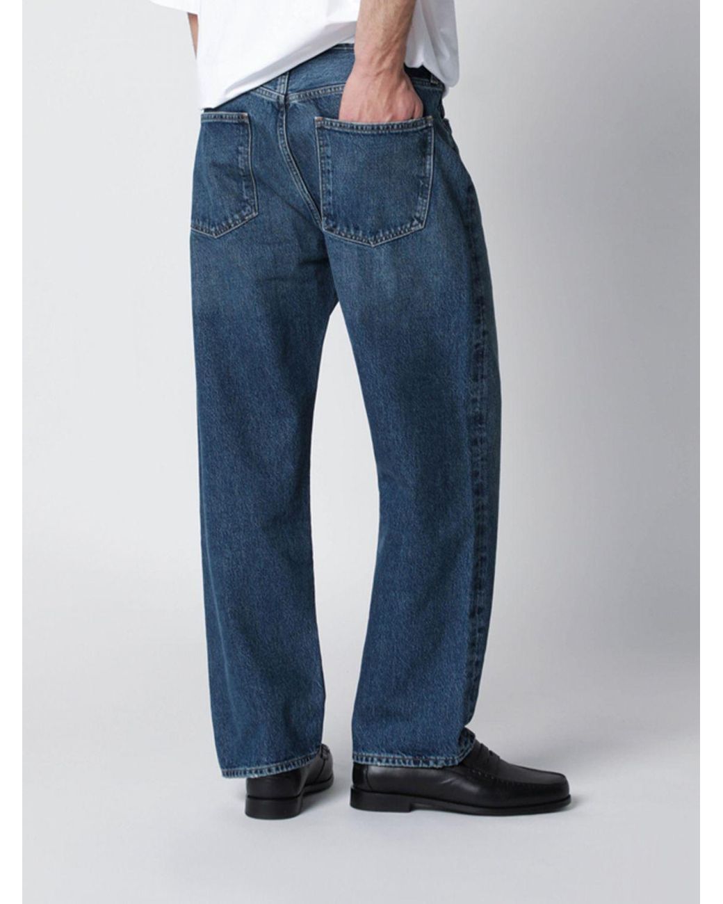 Agolde Blue Mid-Rise Straight Fit Jeans With A Five-Pocket Design for men