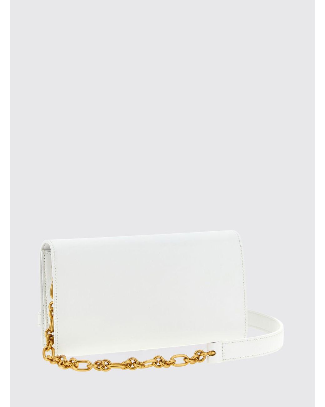 Balmain White Shuffle Leather Wallet Bag