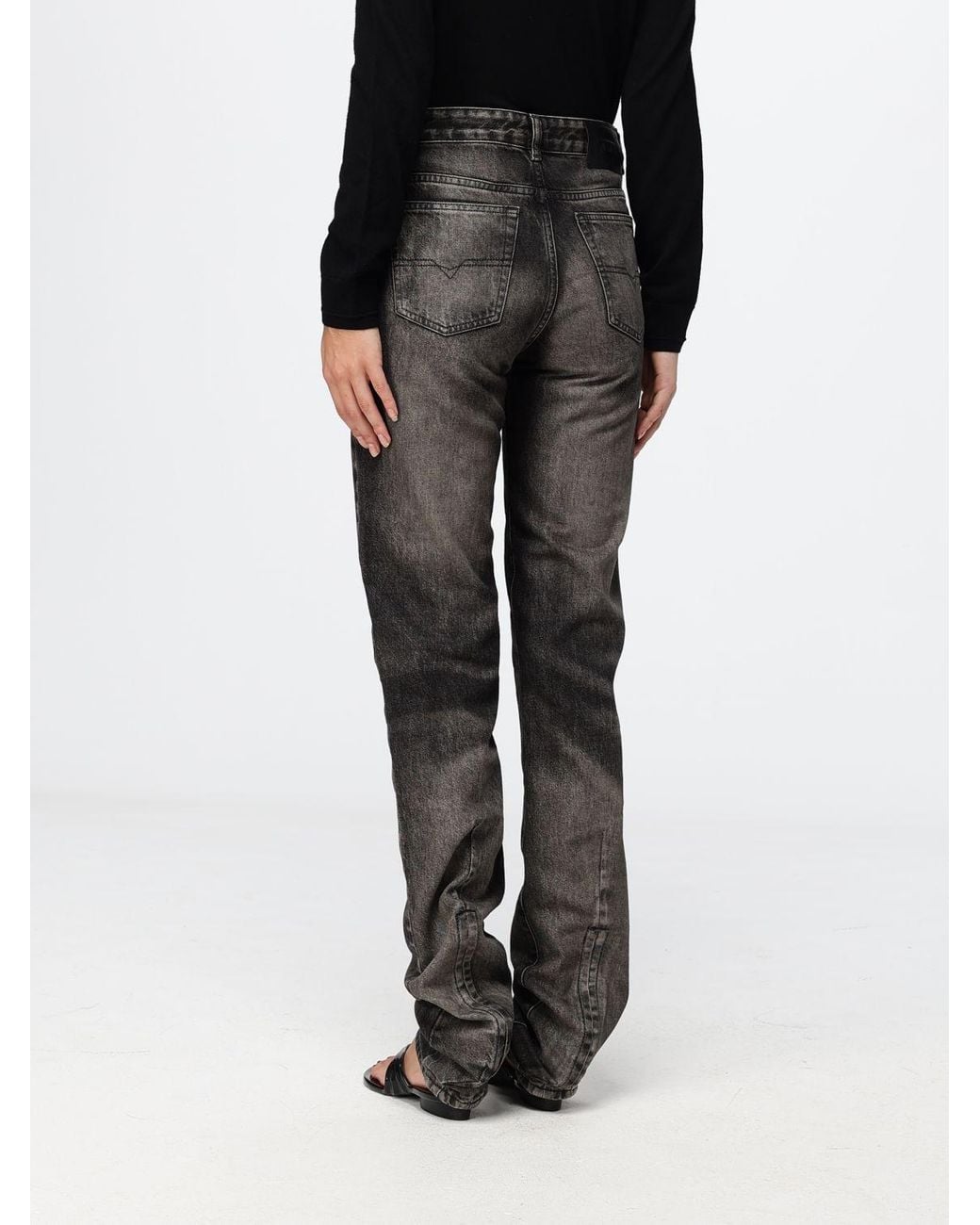 DIESEL Black D-Heel High-Waisted Straight Jeans