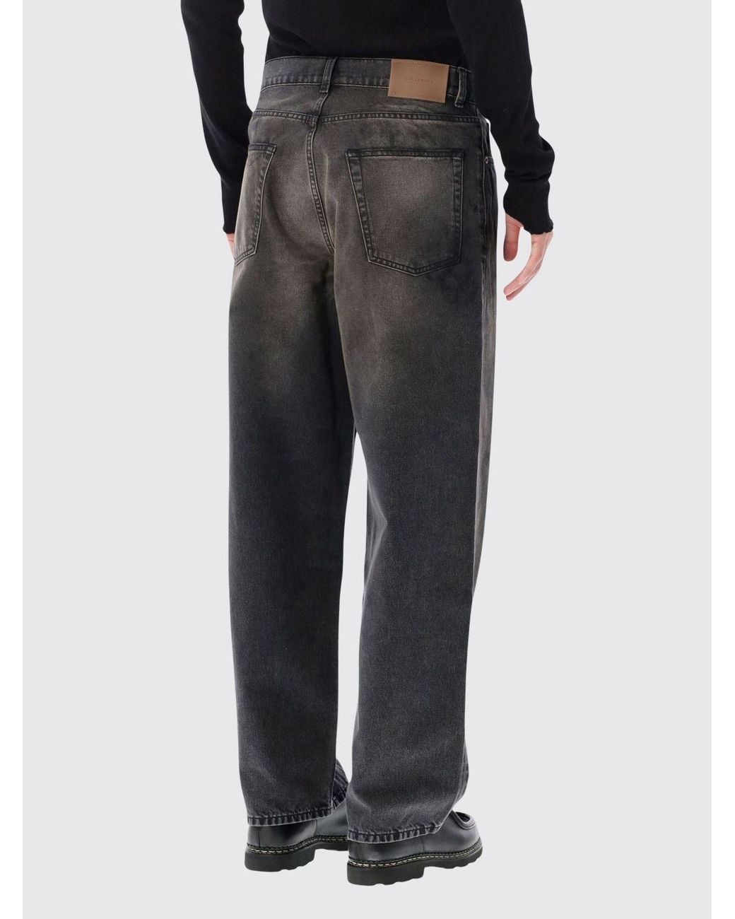 Our Legacy Black Mid-Rise Wide-Leg Five-Pocket Cotton Jeans for men