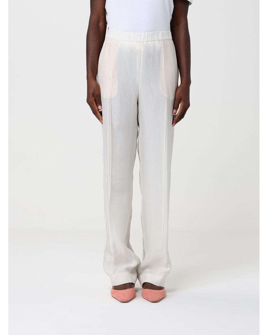 Fabiana Filippi White Wide Leg Trousers