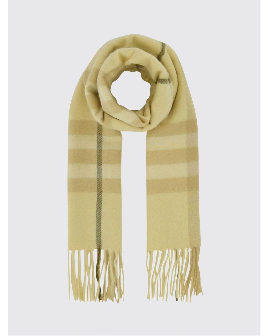 Burberry Metallic Pure Cashmere Scarf With Iconic Check Pattern And Fringed Hem for men