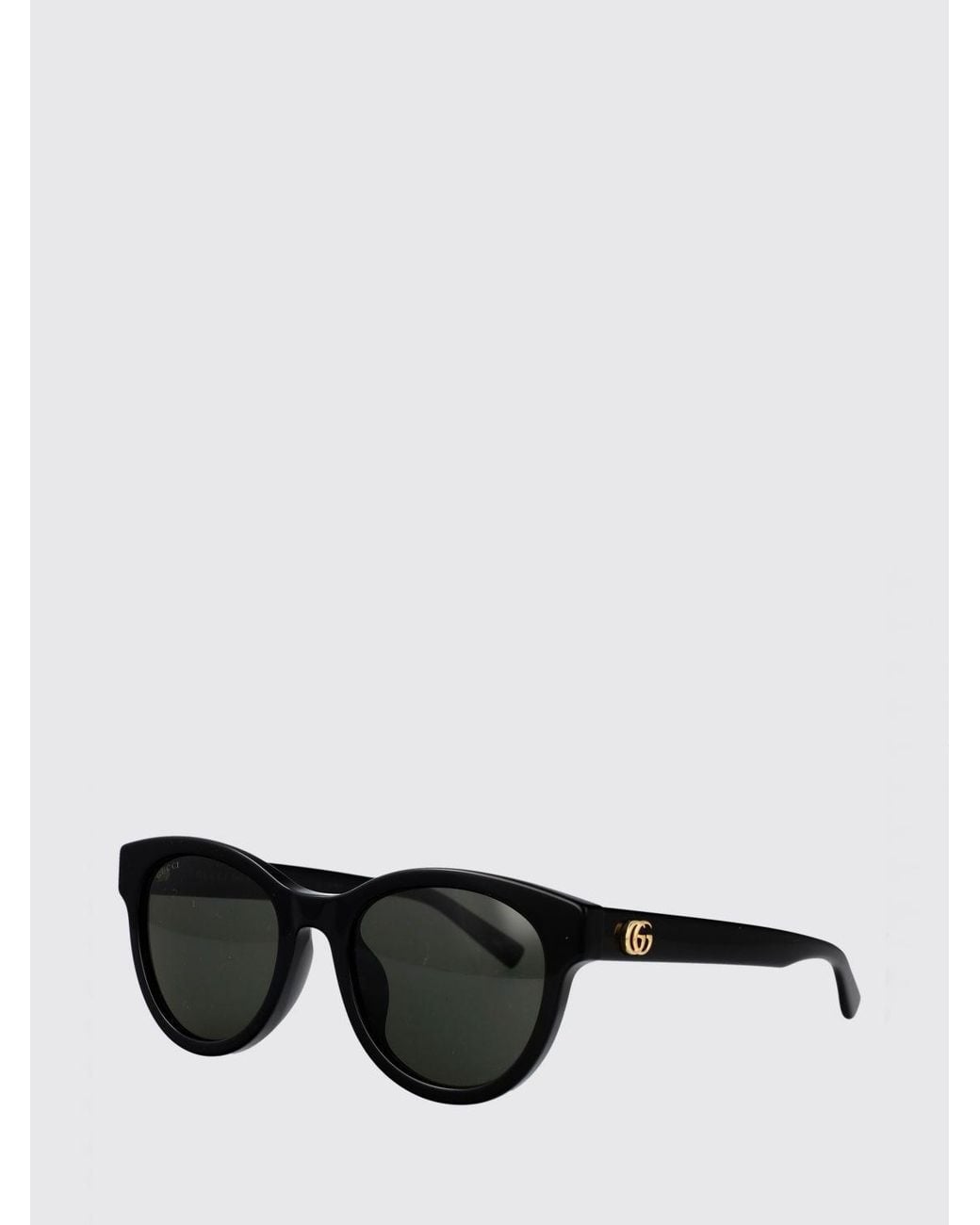 Gucci Black Tortoiseshell Acetate Cat-Eye Sunglasses With Gg Monogram